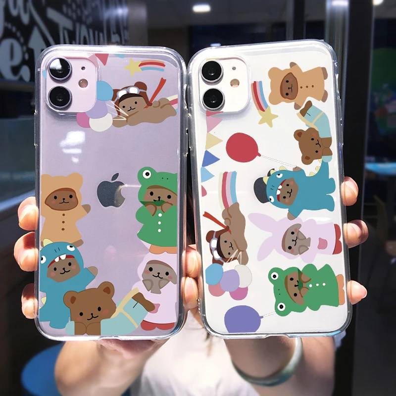 Clear Fundas For Samsung Galaxy S10e S10 S21 S20 FE Plus Ultra Lite A02 A72 A50 A30S A52 A32 A71 A70 A7 2018 Funny Cartoon Cases