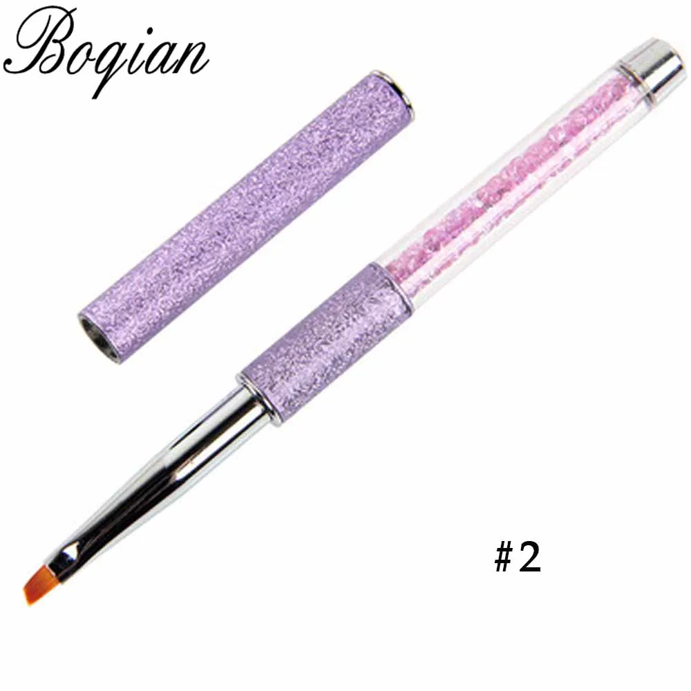 Size 2 BQAN 1 шт.#2#4#6#8#10 Кисть для ногтей ручка для ногтей срезанная головка для рисования акриловый УФ набор кистей для рисования кисти для рисования советы для искусства - Цвет: Size 2
