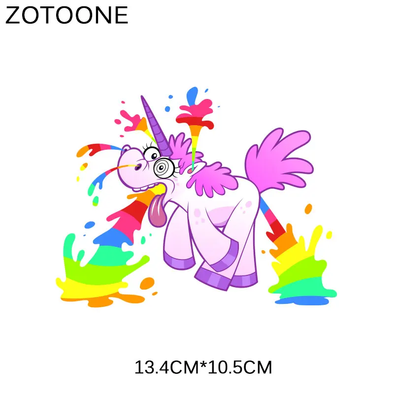 1428 ZOTOONE железная переводная одежда с изображением единорога для одежды термопереводная печать на футболке платья стираемые наклейки детский подарок E - Color: 1428