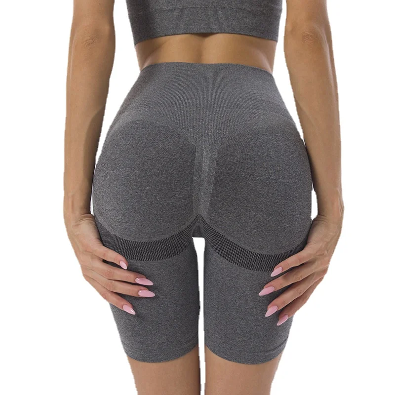 

European and American Hot-selling Seamless Knitted Fitness Shorts, Sweat-absorbent and Quick-drying Pants for Running Training