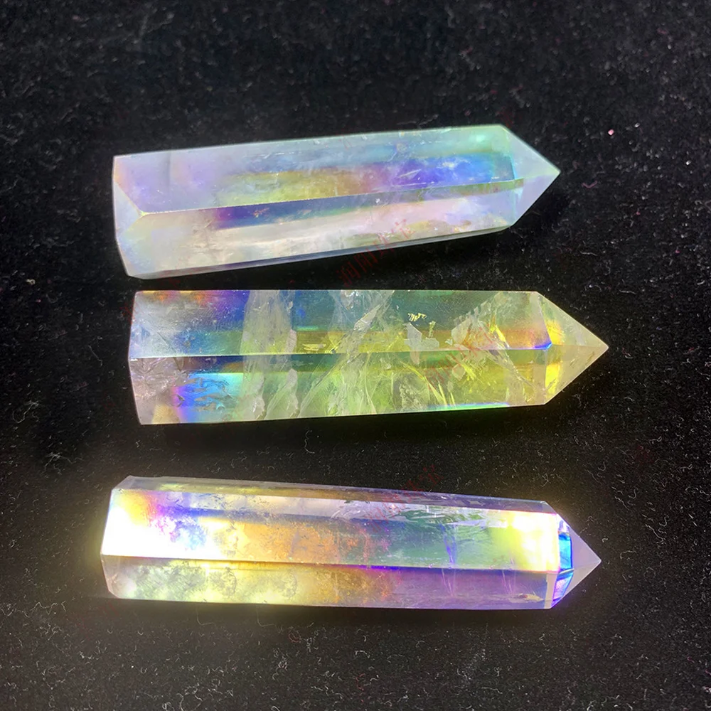 

1PC Natural Crystal Clear Quartz Transparency Rainbow Quartz Point Healing Stone Hexagonal Prisms Obelisk Wand Stone Home Decor