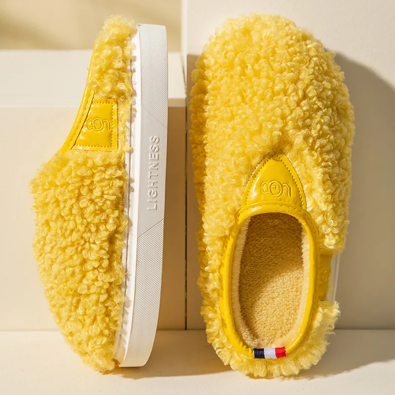 

Women Plush Warm Home Flat Slippers Lightweight Soft Comfortable Winter Slippers Women's Cotton Shoes Indoor Plush Slippers