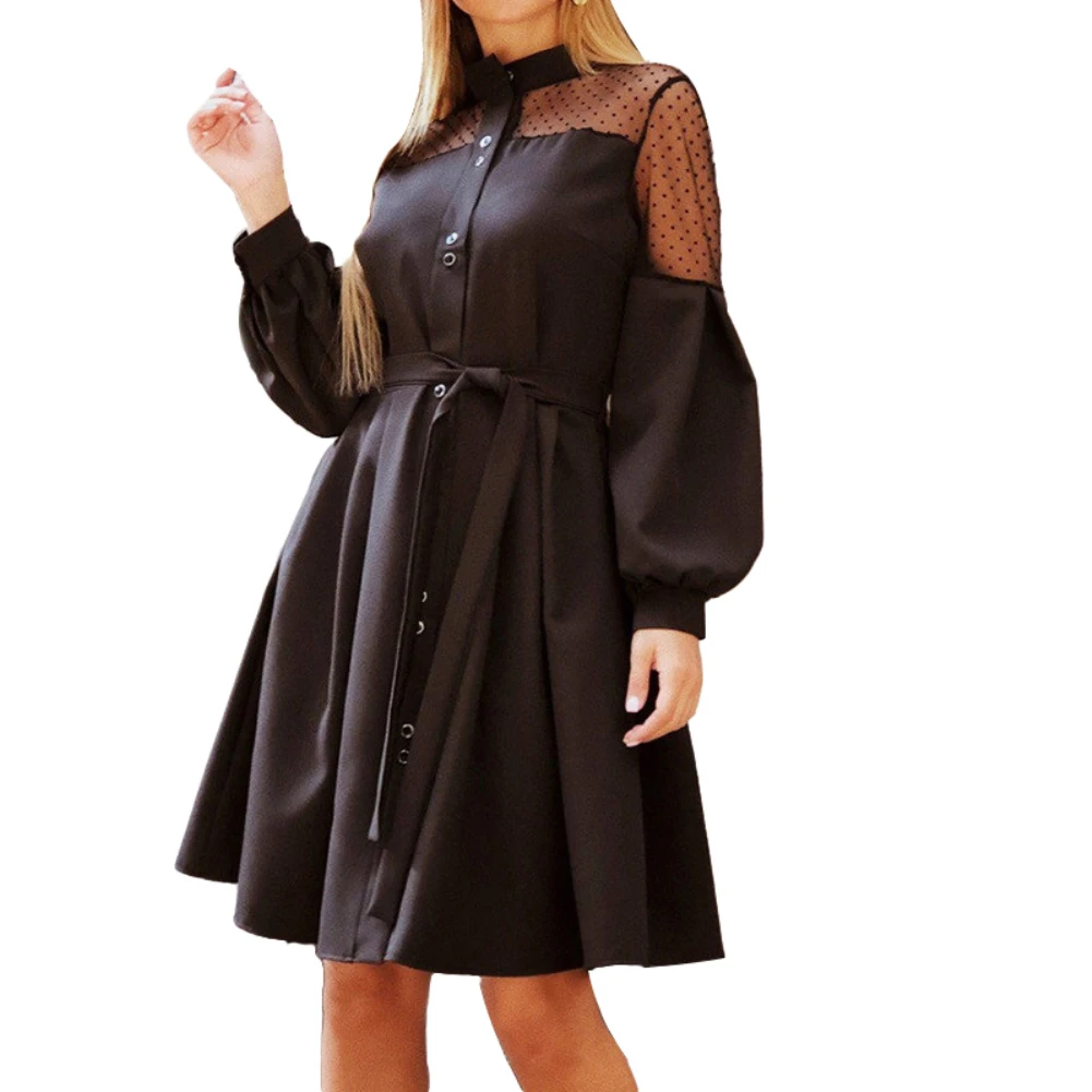 Для женщин с пышными рукавами кружевом и строчкой по краю однобортная поясном