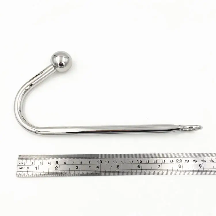 Анальный крючок из нержавеющей стали с отверстием для бусин металлическая