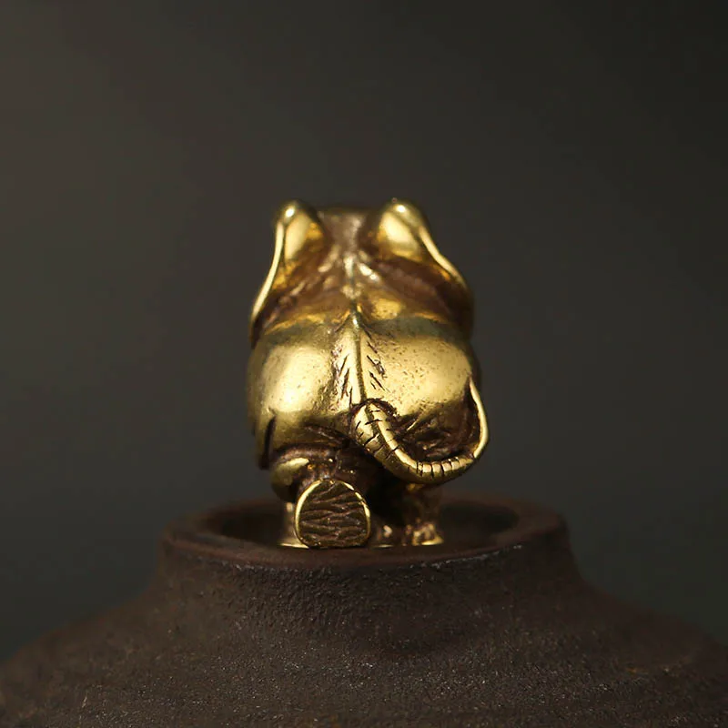 Ретро Медный твердый милый брелок для ключей со слоном кольца кулон ювелирные