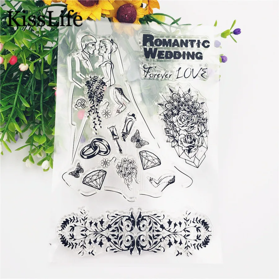 1 лист Романтических Свадебных букв жениха прозрачные резиновые штампы для