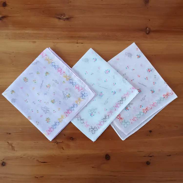 3 шт. винтажный хлопковый цветочный носовой платок с принтом в виде кота для детей