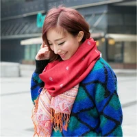 women print scarves with tassel lady winter autumn long scarf thinker warm female shawl hot sale scarfs echarpe femme new