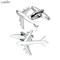 laidojin aircraft shape cufflinks for mens french shirt high quality brand novelty plane cuff buttons jewelry fine gift