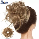 HAIRRO синтетический шиньон, грязные резинки для волос, резинка для волос, прямые шиньон для создания прически, высокотемпературное волокно, Натуральные Искусственные волосы