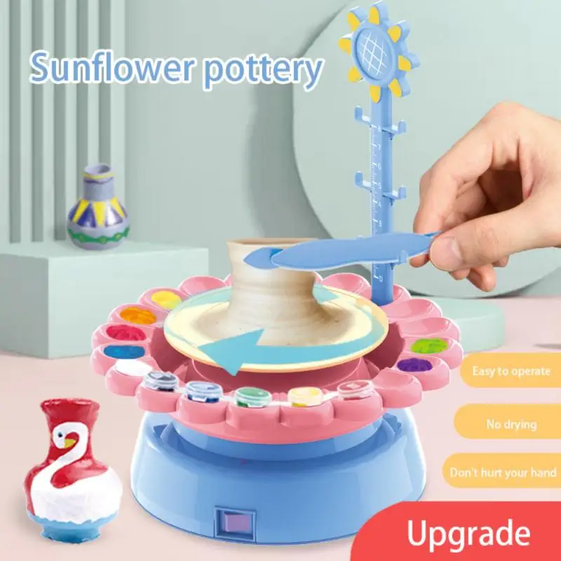

Electric Pottery Wheel Machine For Art Crafts Ceramics Clay Pottery Tools With Sculpting Kit MINI Rotary Plate Pottery Turntable