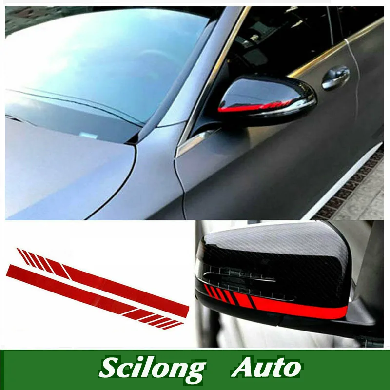 Автомобильный Стайлинг украшение для зеркала заднего вида наклейка в полоску
