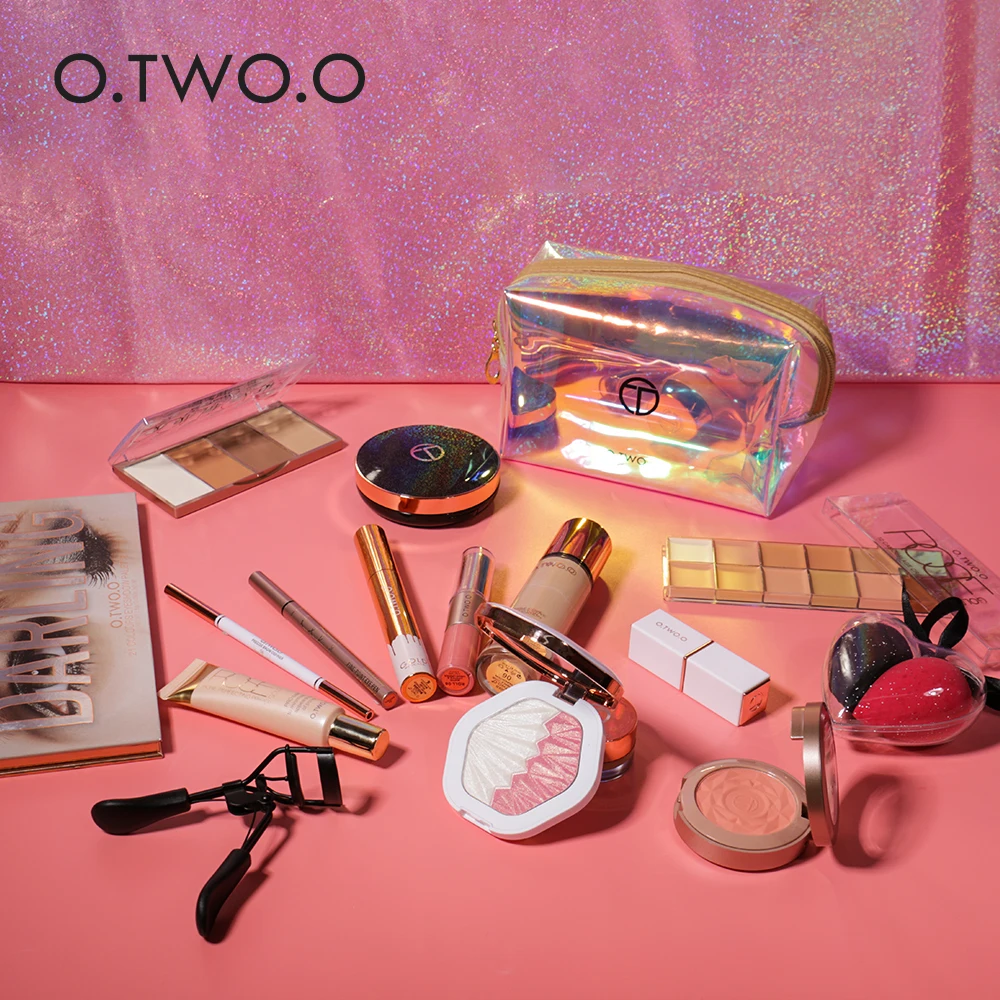 O.TWO.O 17 шт. полный набор макияжа с тональным кремом Румяна хайлайтер матовая губная помада Водонепроницаемая подводка для глаз Косметика для век комплект
