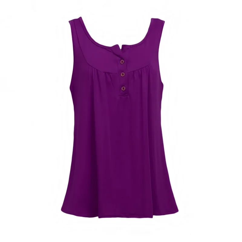 

Women Tank Top Plus Size Solid U Neck Female Camisole Sleeveless Pleated Tank Top Ladies Blouse 2021 Summer Women Loose Vest