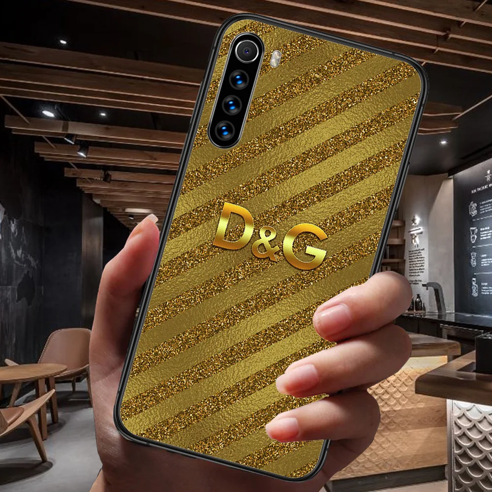 

Italian Fashion Luxury Brand Phone Case For Xiaomi Redmi Note 7 8 8T 9 9S 4X 7 7A 9A K30 Pro Ultra black Coque 3D Funda Trend