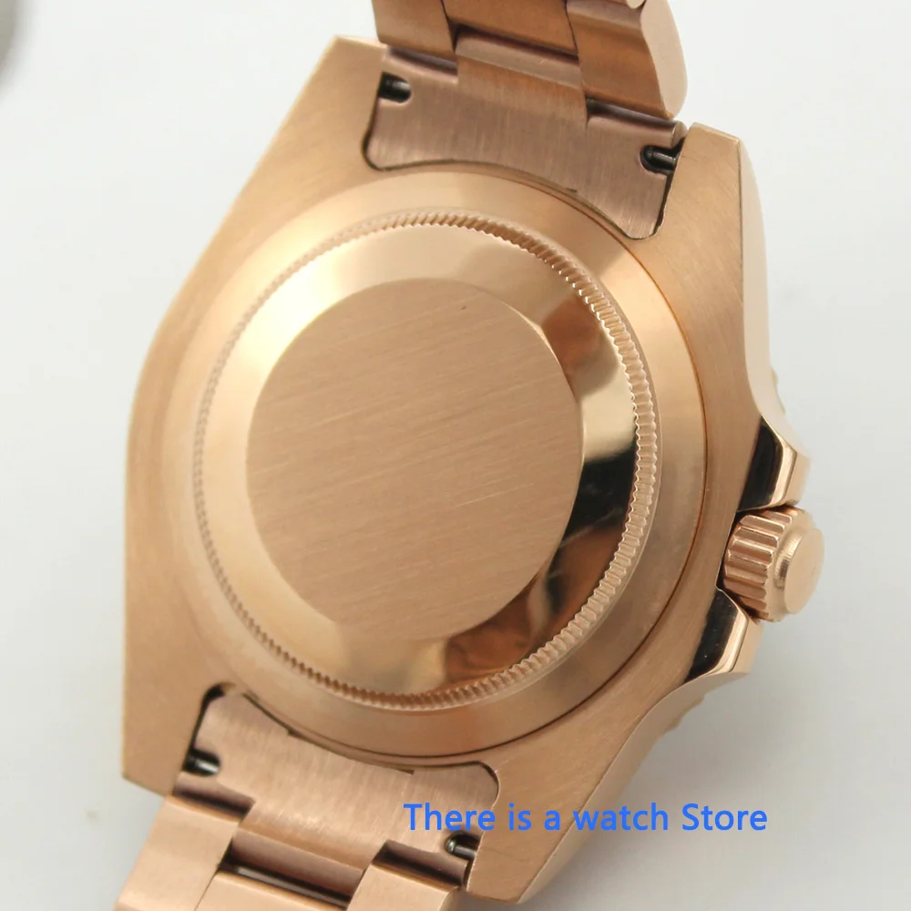 

Bliger 40mm Black Dial Men's Mechanical Watch Rose Gold Top Luxury Sapphire Glass Luminous NH35 Movement Automatic Watch