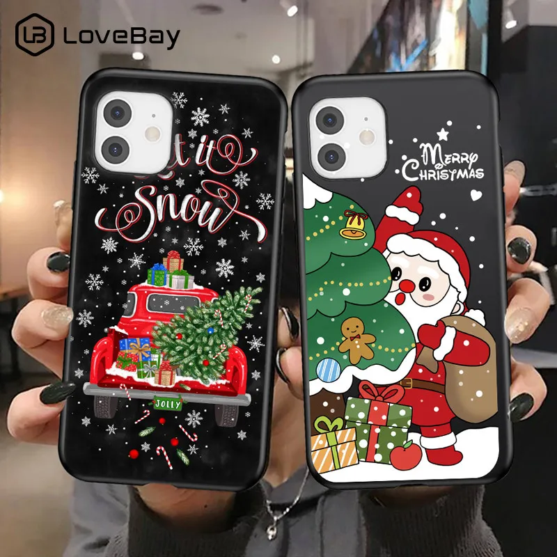 

Christmas Pattern Printed Phone Case For iPhone 11 12 13 Pro Max Mini X XR XS Max 7 8 Plus SE 2020 Soft TPU Silicone Back Cover