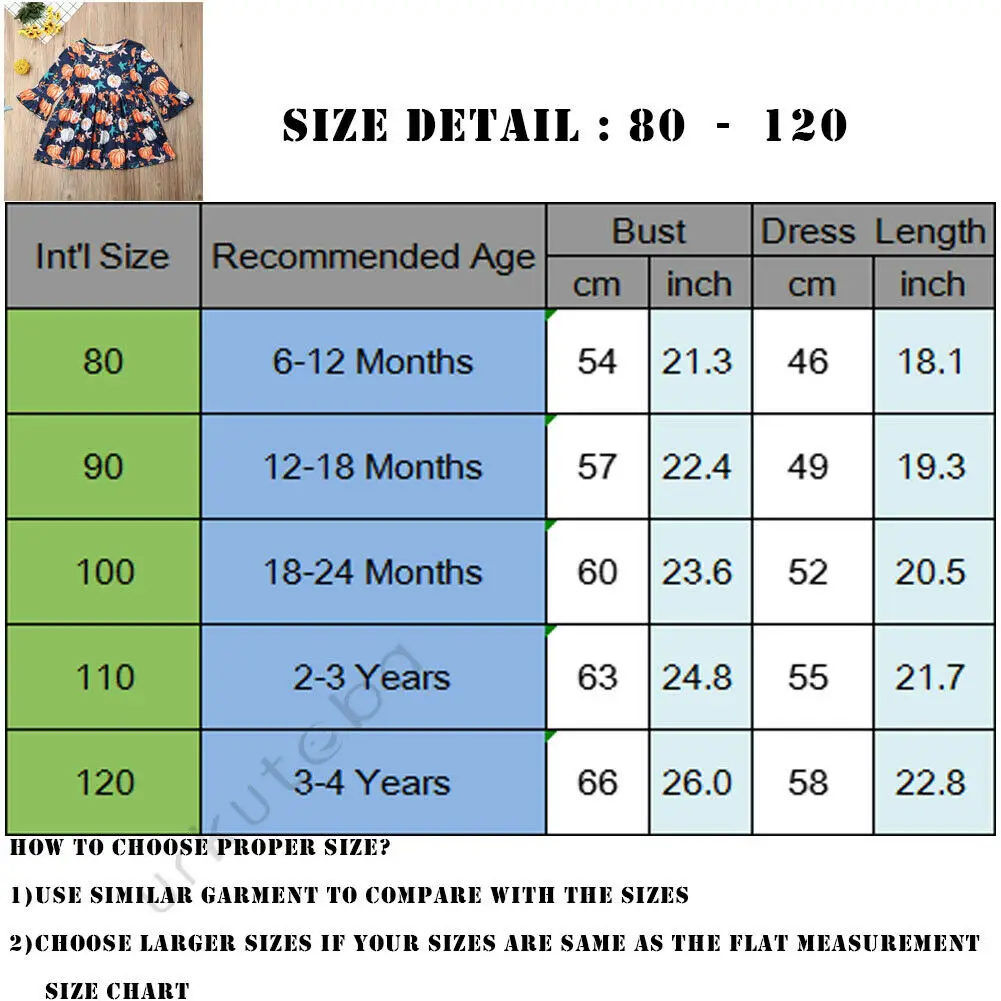 

Baby Girls Kid Dress Toddlers pumpkin Short Skirt Dresses