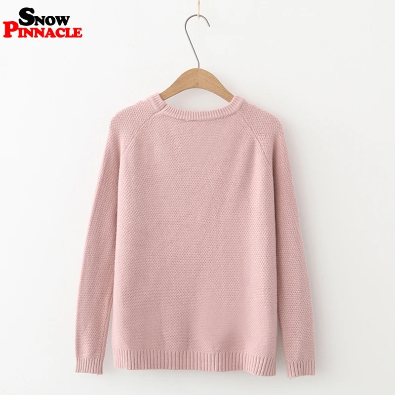 Women pullovers Autumn Winter Women Sweaters And Pullovers Plaid Thick Solid Knitting Sweater Female Loose knitwear