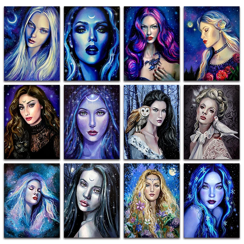 Полноразмерная Алмазная вышивка красочная сексуальная красота полностью