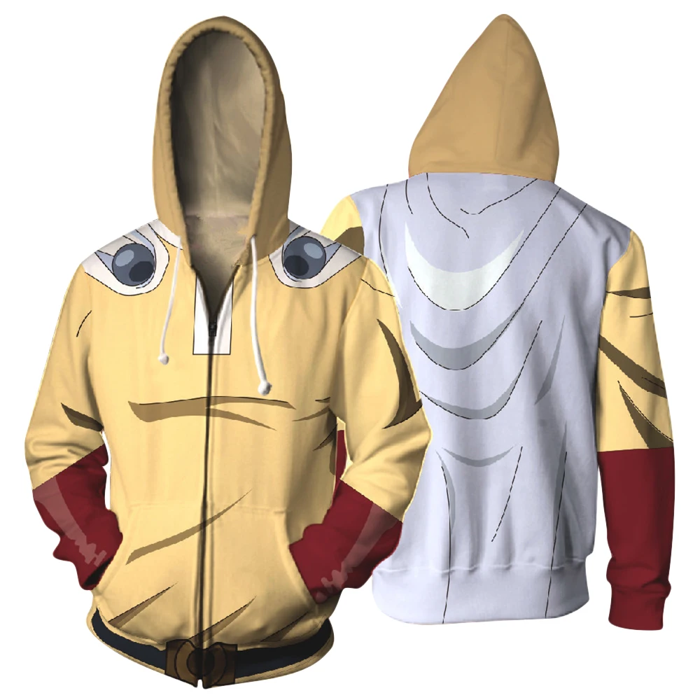 Style 2 Аниме One Punch мужские толстовки Сайтама оппай косплей костюм на молнии толстовки с капюшоном Хэллоуин куртка наряд с карманом - Цвет: Style 2