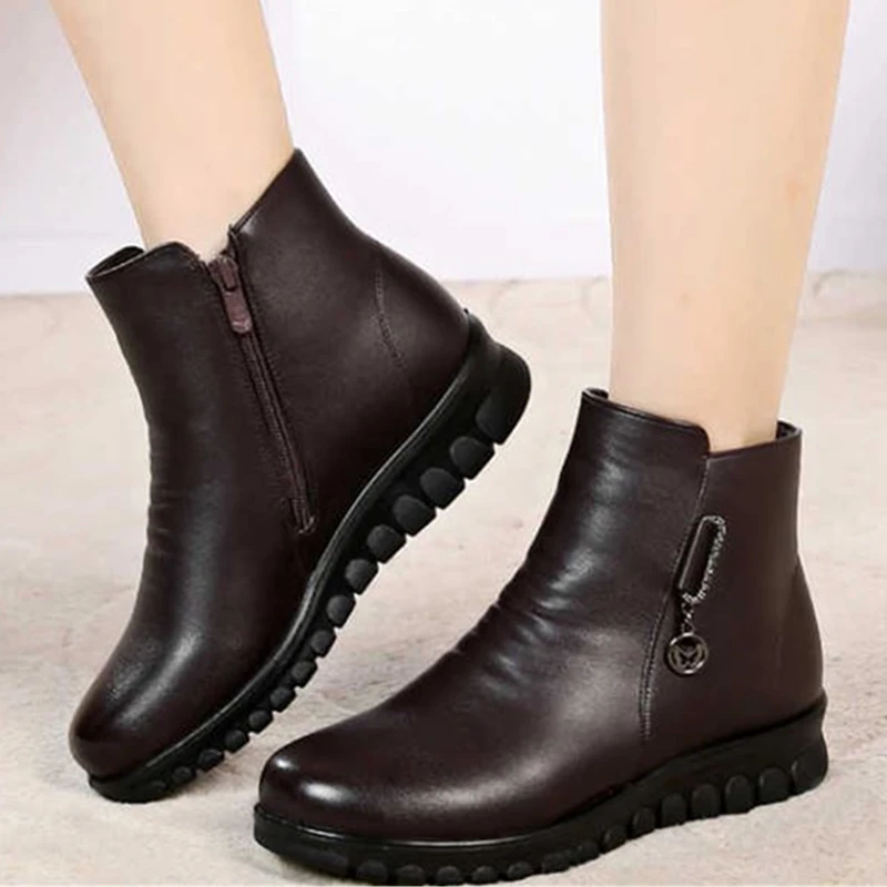 Модная одежда для мамы ботильоны на высоком каблуке с плюшевой подкладкой