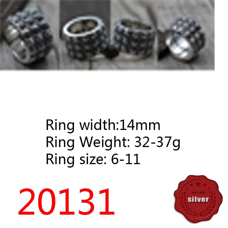 

20131 Fashion s925 silver fashion punk retro domineering retro hip-hop style three-layer cross flower personality letter jewelry