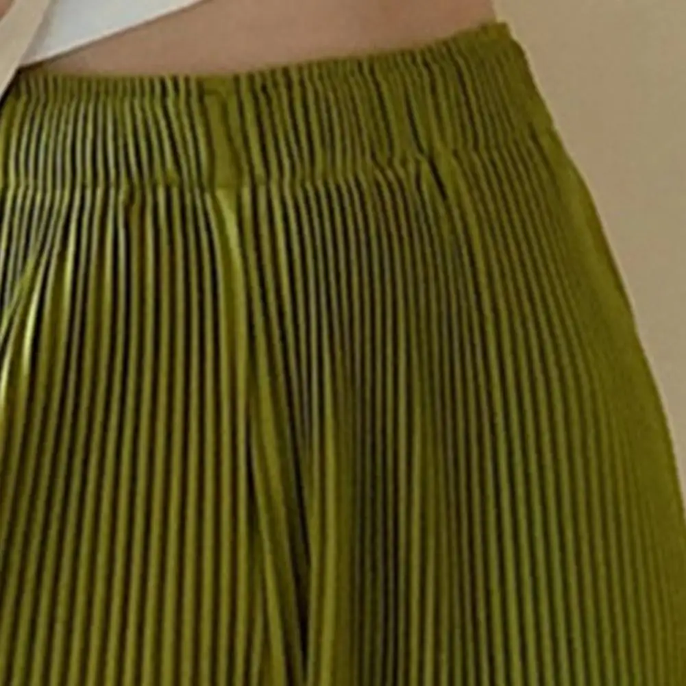 

2021 Harajuku Summer New Solid Shorts Summer Women Shorts High Waist Solid Color Wide Leg Pleated Loose Short Pants for Sports