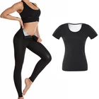 Женские Тренировочные штаны-сауна, утягивающая рубашка для похудения и потери веса, тренировочная одежда для талии, утягивающие леггинсы для живота и пота, фитнес-костюм