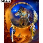 Алмазная картина, полностью квадратнаякруглая, два яростных волка, дрель Daimond, вышивка, вышивка крестиком, набор, стразы, картина Y203