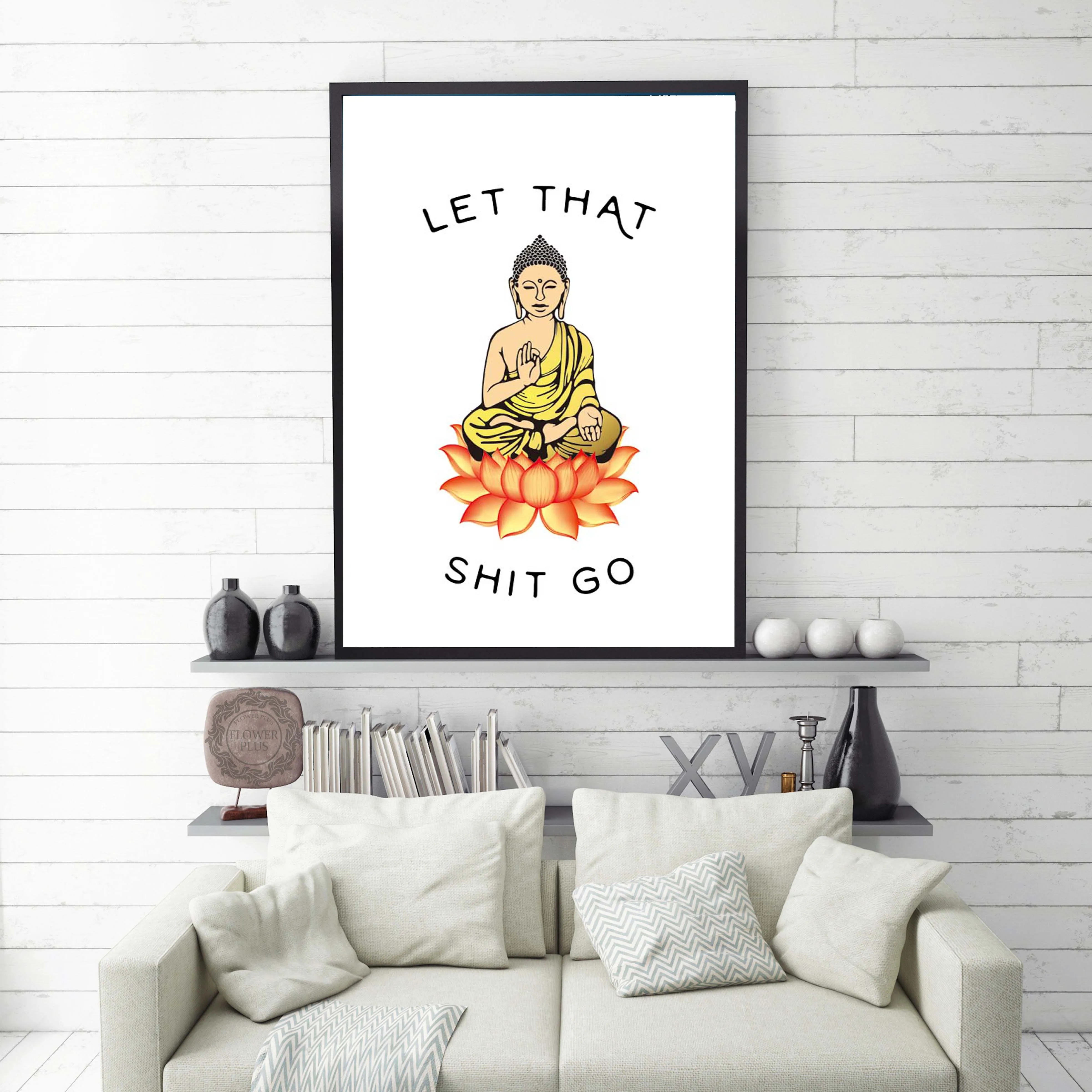 Картины на холсте Let That shitgo настенные художественные принты абстрактные статуи
