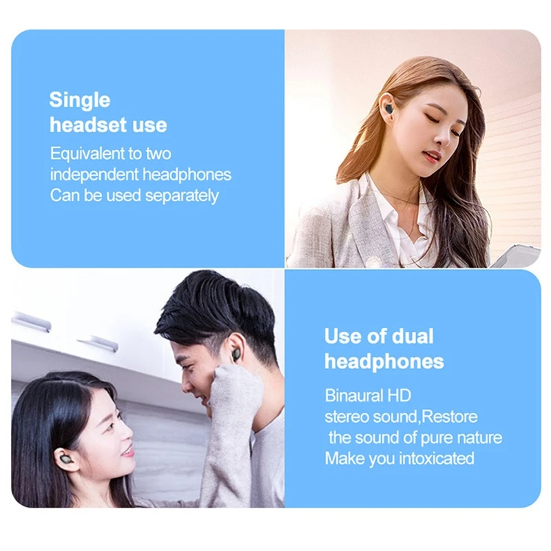 Bluetooth гарнитура TWS HiFi стерео Беспроводная спортивные наушники для iPhone Xiaomi Samsung