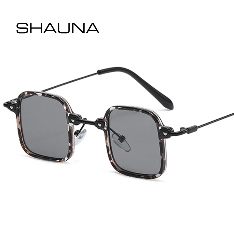 Фото Мужские и женские очки в стиле ретро SHAUNA маленькие квадратные солнцезащитные с