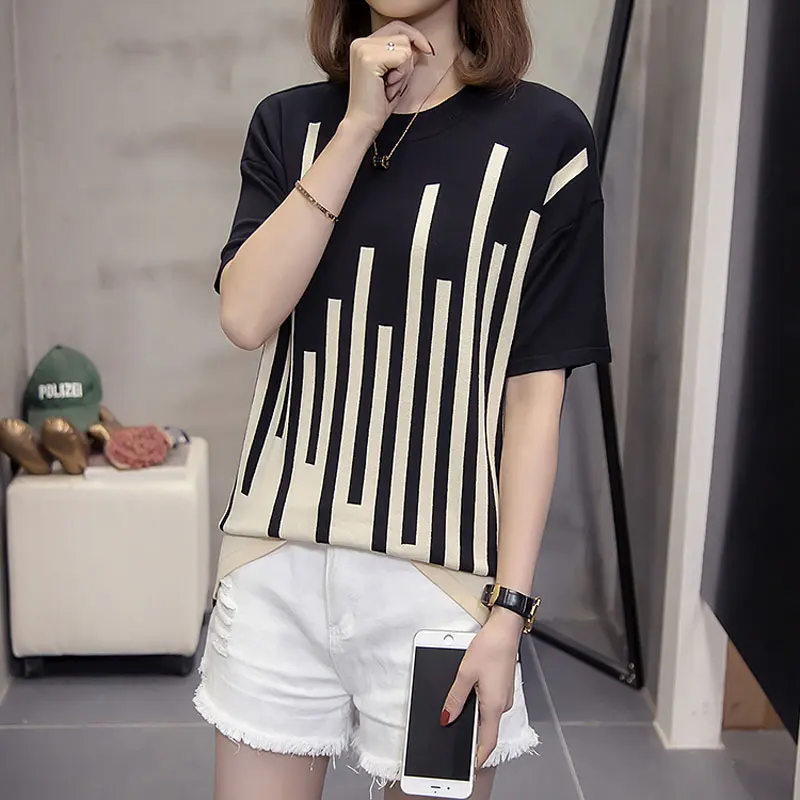 Women's T-shirt Summer Plus Size Basic Long T Shirt Top Women O Neck Short Sleeve Casual Loose Tee Femme | Женская одежда