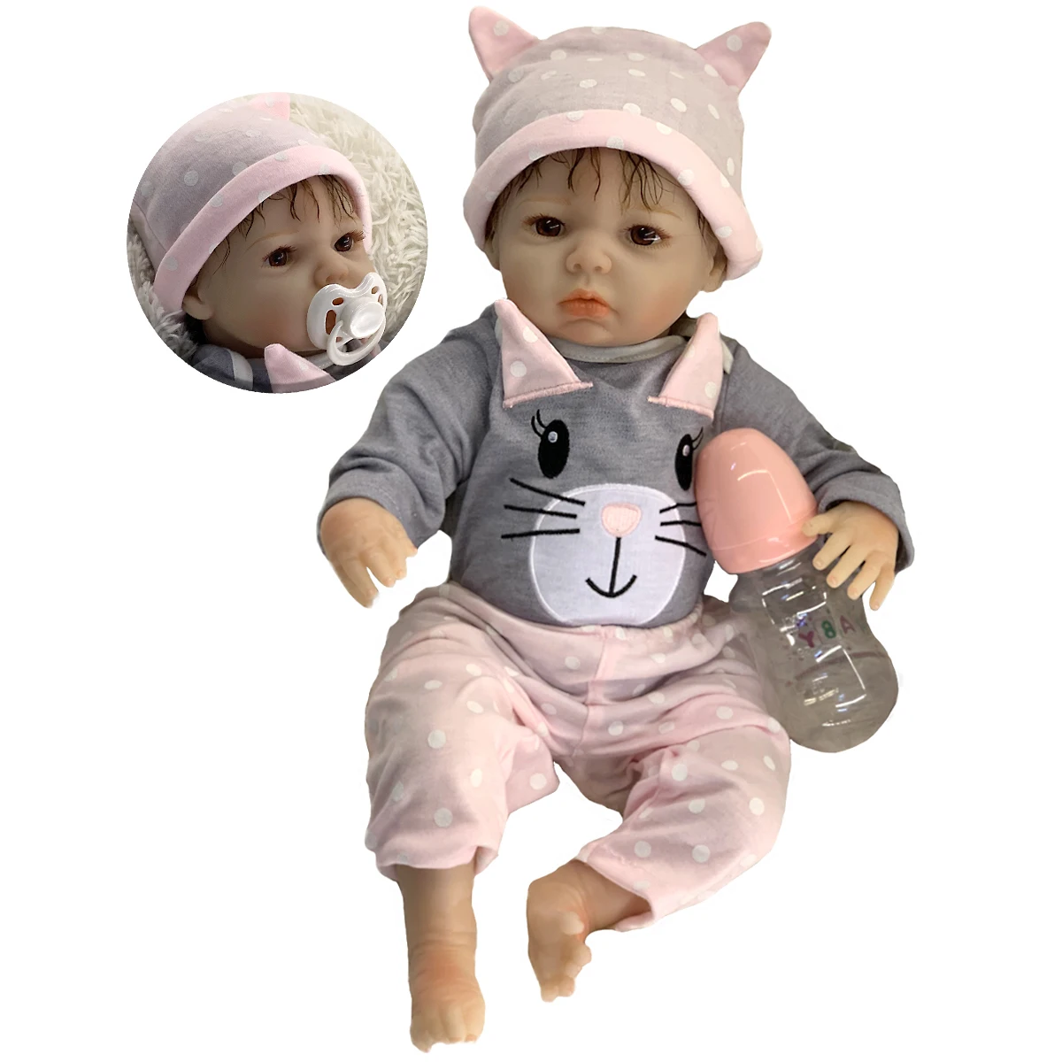 

Ship from USA-Soft Vinyl Silicone Christmas gift collector's collections Reborn Doll Silicone Baby Toy