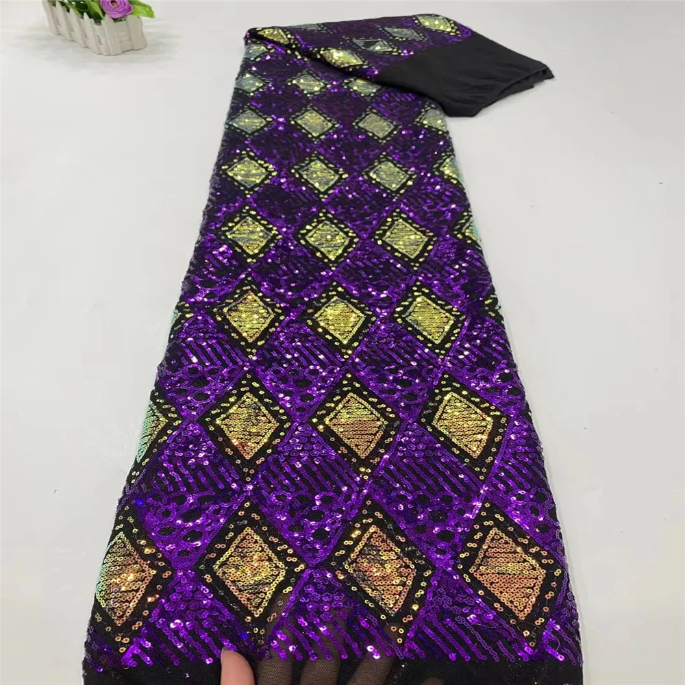 

2021 Latest High Quality African Lace Fabric African Guipure cord Lace fabrics with stones Nigerian Net tulle Lace Fabric DP06
