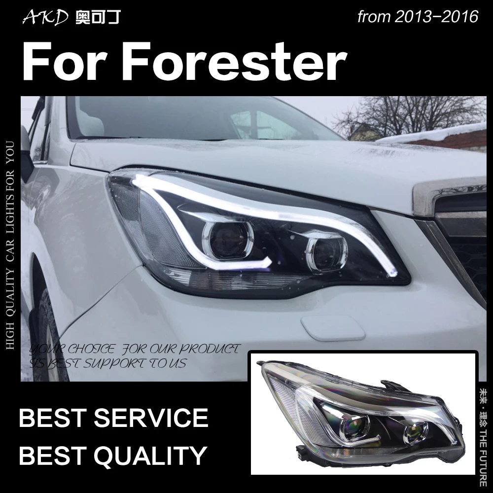 АКД стайлинга автомобилей фара для Subaru Forester фары 2013 2016 светодиодный фар глаза
