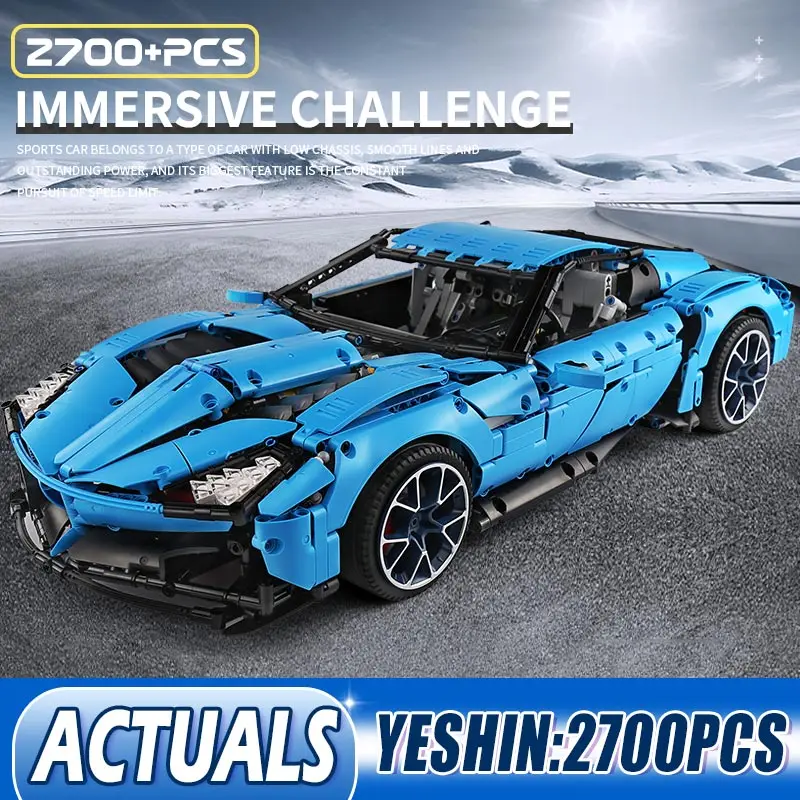 Детский конструктор MOC электрические Chevrolet Corvettes Grand Sport Il Toro Azzurro модель