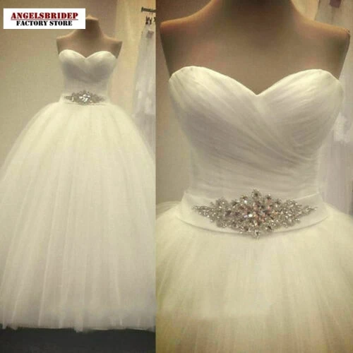 

Sexy Tulle Crystals Ball Gown Vintage Sweetheart Pleat Wedding Dress Robe De Mariee Sofuge Boho Dubai Arabic Abiti Da Sposa 2021