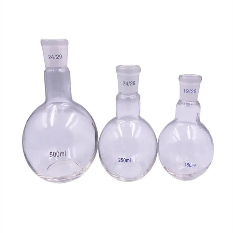 

Laboratory short necked ground, standard chemical spherical flask, glass round bottom, 50ml-2000ml