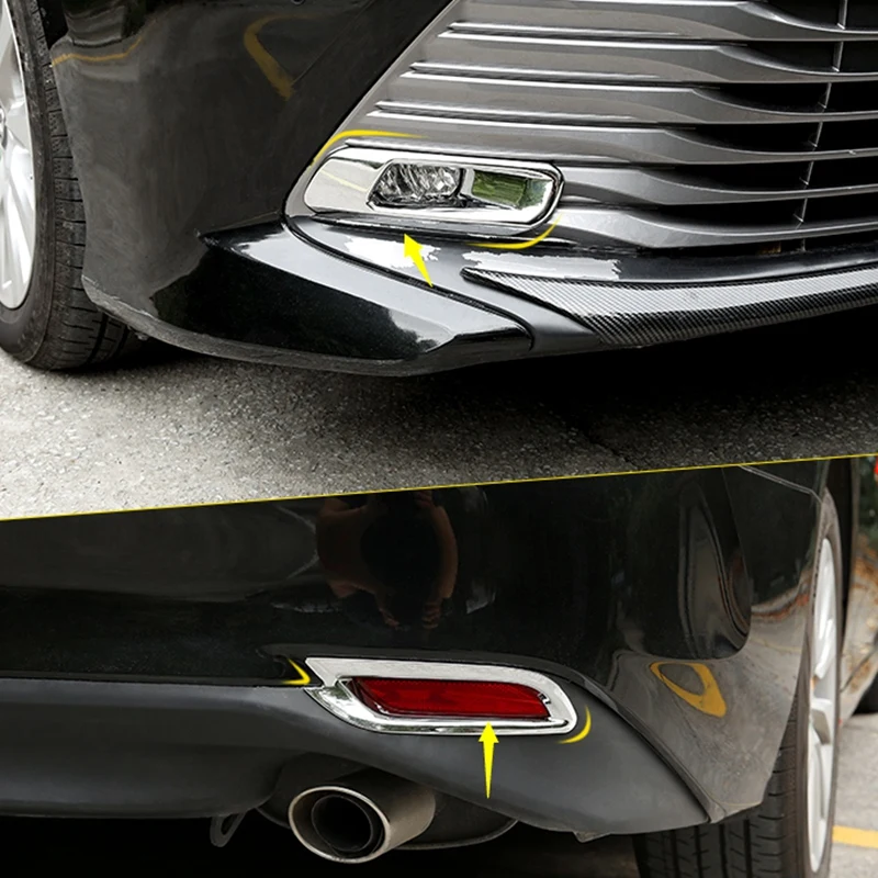 ABS хром передние и задние противотуманные фары декоративная рамка для Toyota Camry 2018