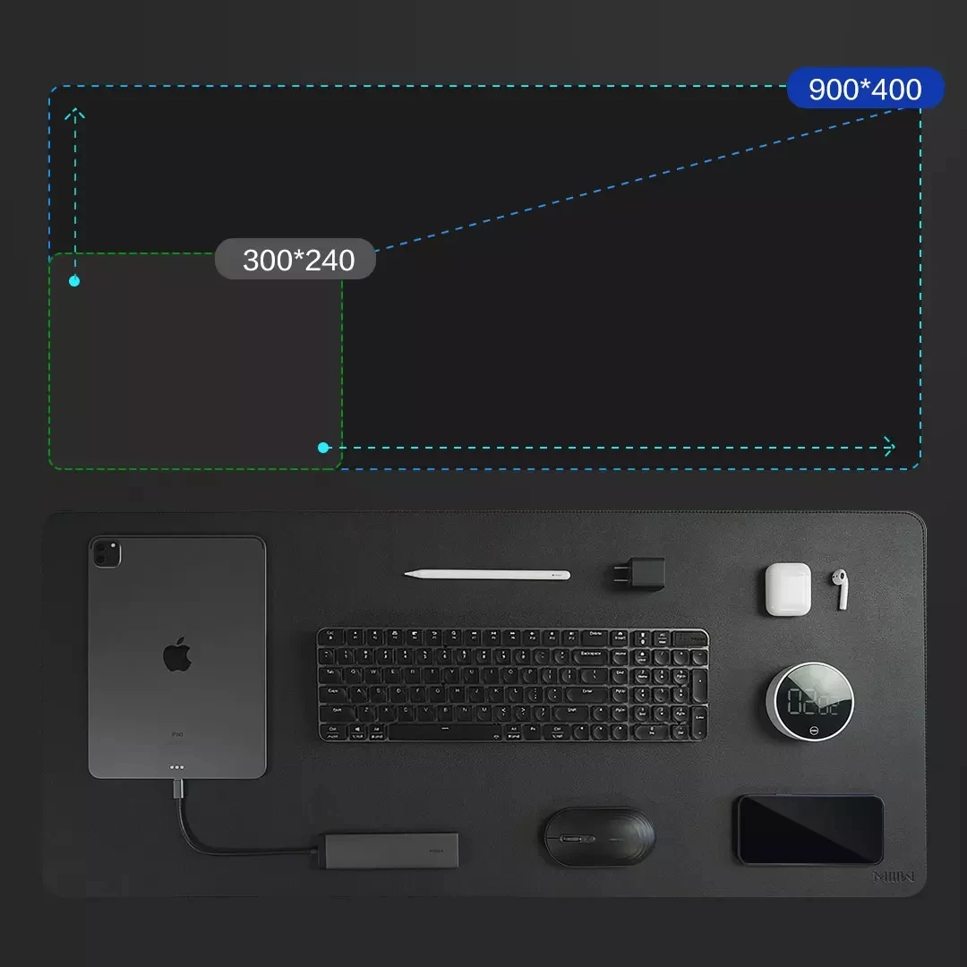 Большой кожаный пробковый коврик для мыши MIIIW водонепроницаемый мягкий большой