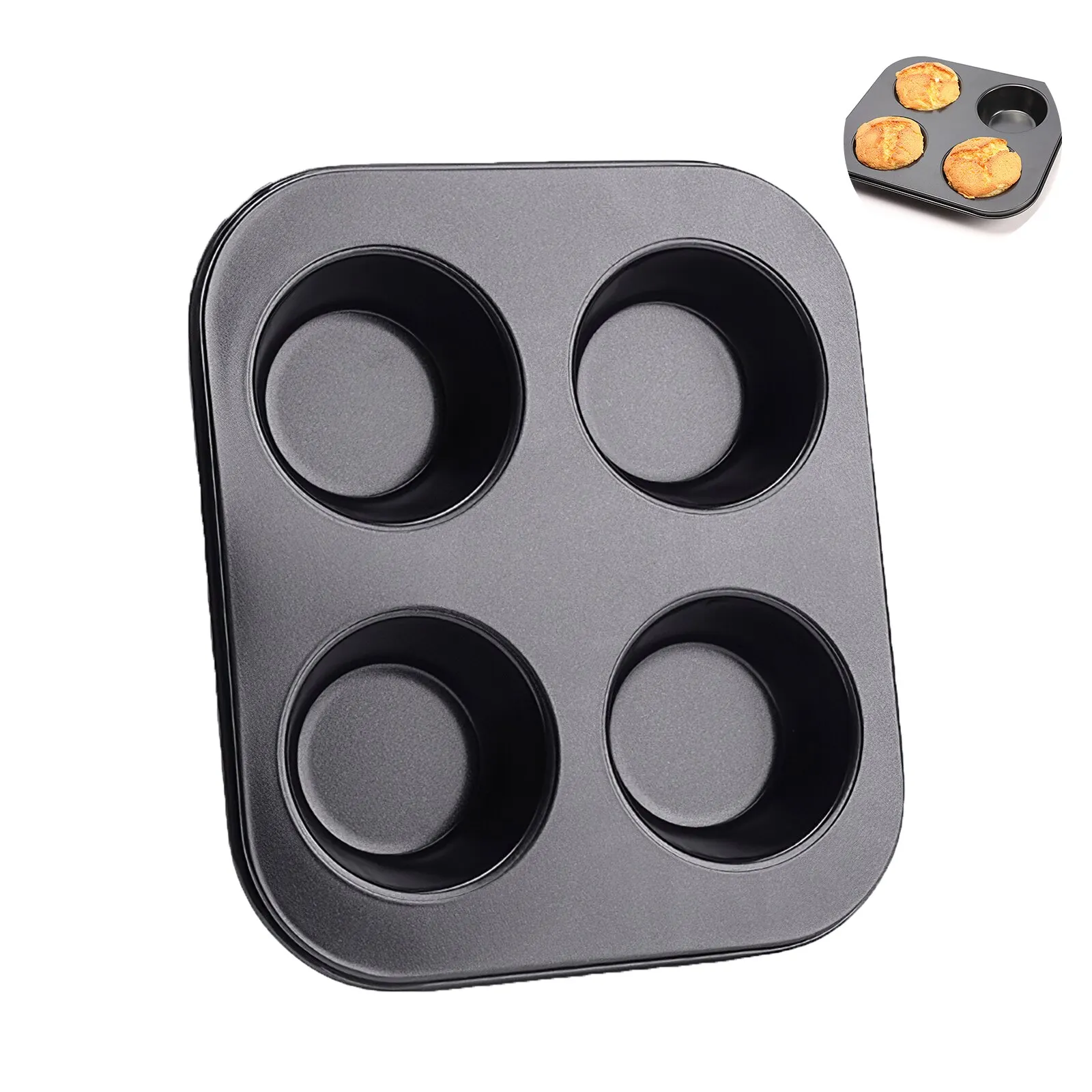 

4 Round Cake Pans Baking Mold No-stick Molde Mini Muffin Cup Cake Mold Pudding DIY Baking Mould Tools for Kitchen Dropshipping