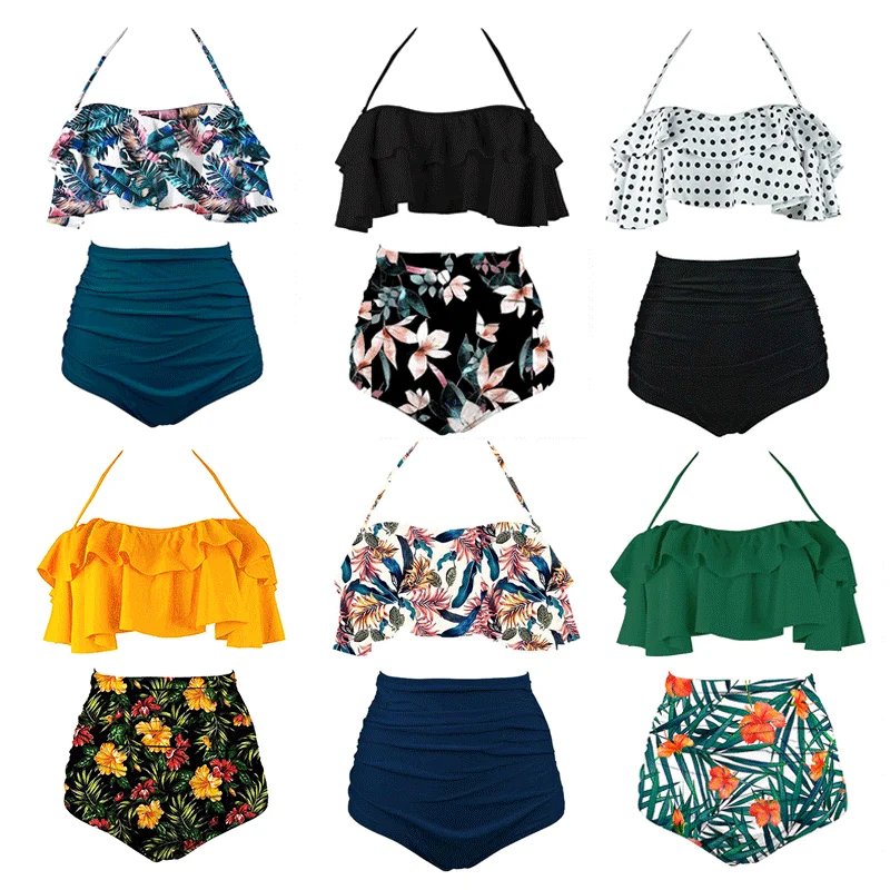 Купальник женский с эффектом пуш-ап пикантное бандо комплект для плавания