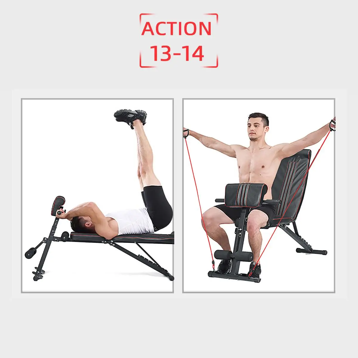 

Home Gym Foldable Dumbbell Bench 7Gear Backrest Sit Up AB Abdominal Fitness Bench Weightlifting Training Equipment Fitness Chair