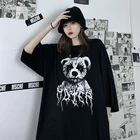 Женская футболка в стиле Харадзюку, свободная Готическая футболка в стиле панк, Харадзюку, уличная одежда, y2k, на лето