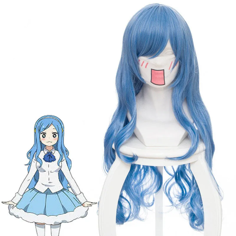 

80cm Blue Mix Wavy Long Synthetic Wig Himouto! Umaru-chan Cosplay Tachibana Sylphynford Cosplay Full Wigs Heat Resistance