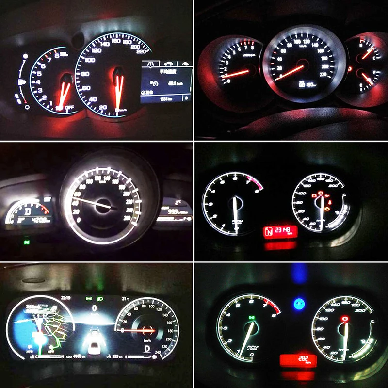 10 шт. T5 светодиодный авто лампы без полярности огни приборной панели 2 3014 SMD двери