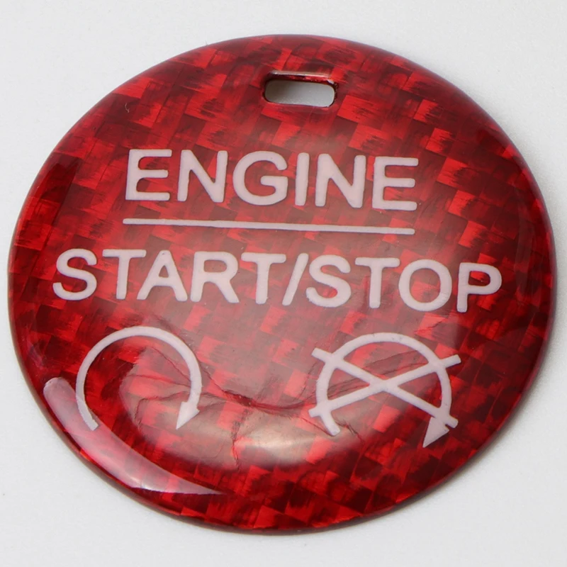 

For Ford Mustang 2015-2019 Carbon Fiber Car Engine Start Stop Button Sticker Interior Trim