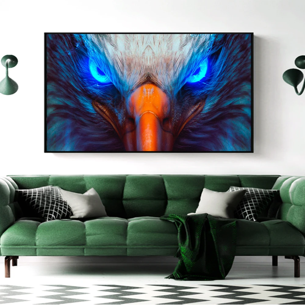 Современная животная картина AAHH большого размера Настенная с острым орлиным